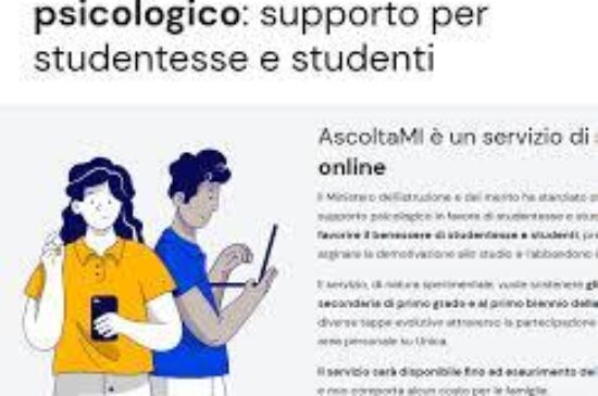 Riapertura del servizio di sostegno psicologico “AscoltaMI” su Piattaforma Unica